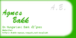 agnes bakk business card